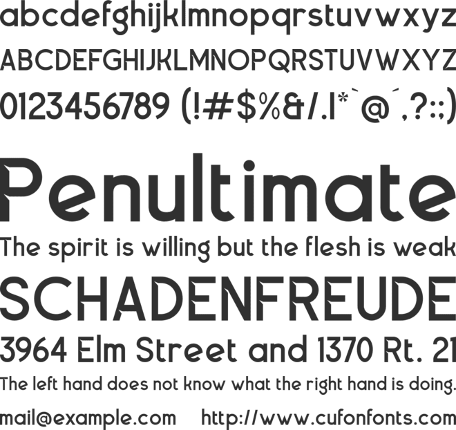 Shadeon font preview