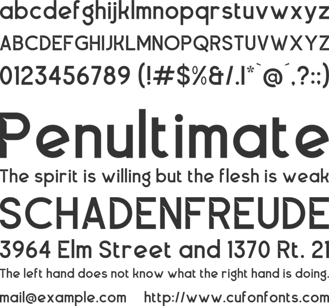 Shadeon font preview
