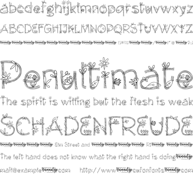 Happy Twigs Personal Use font preview
