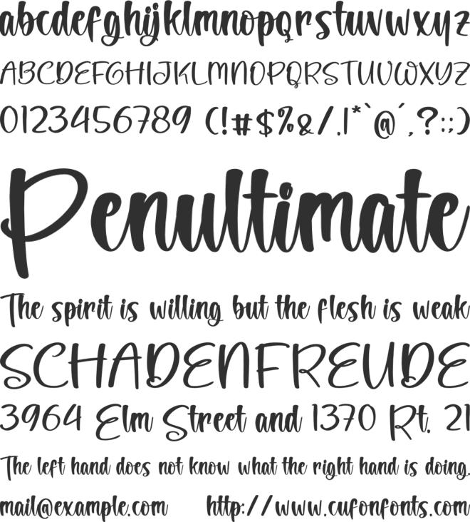 Selfworld font preview