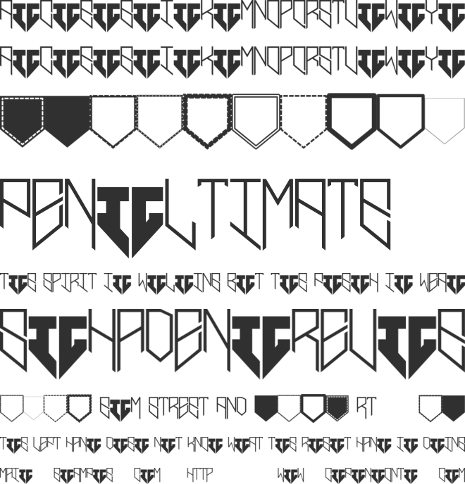 Pentagram TwoLetter font preview