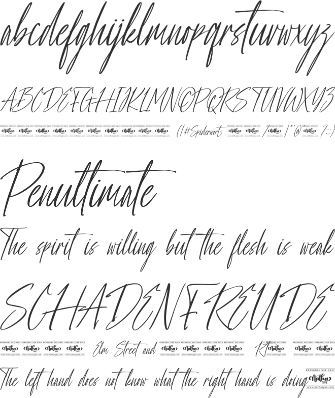 Spiderwort Personal Use font preview