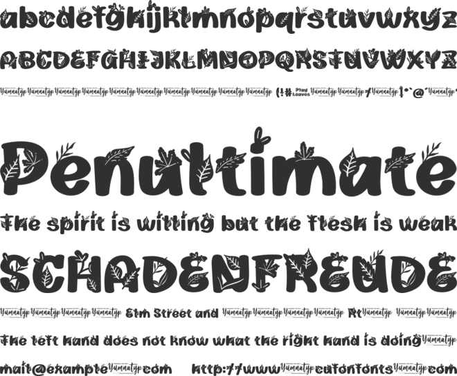 Play Leaves Personal Use font preview