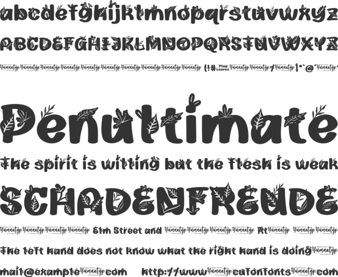 Play Leaves Personal Use font preview