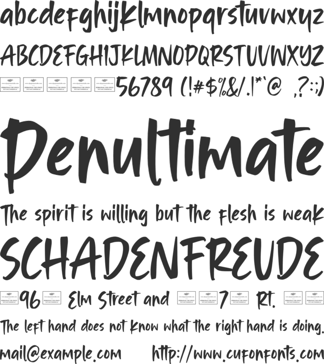 Blinking font preview
