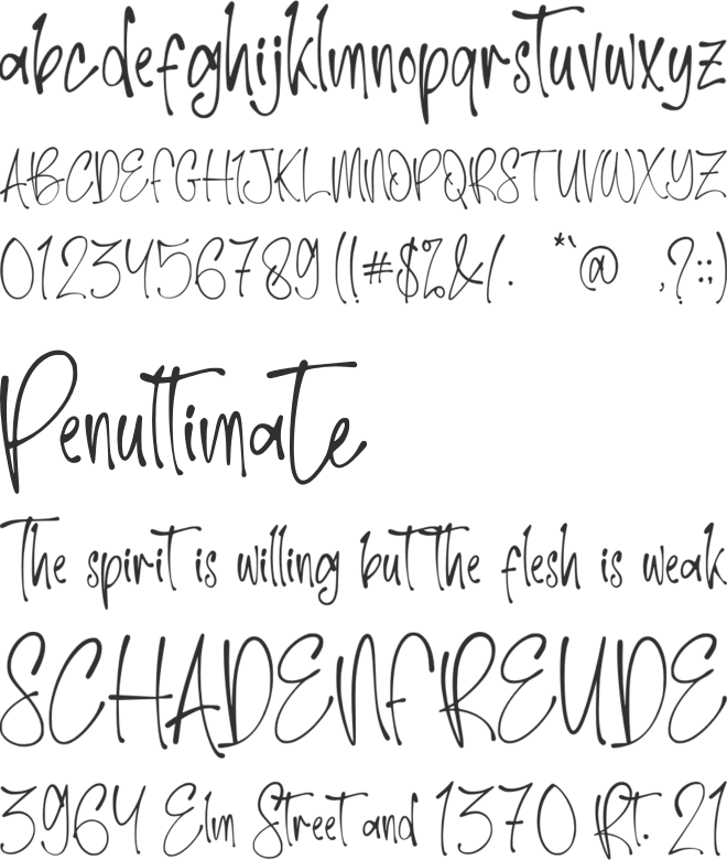 Yellow Cute font preview