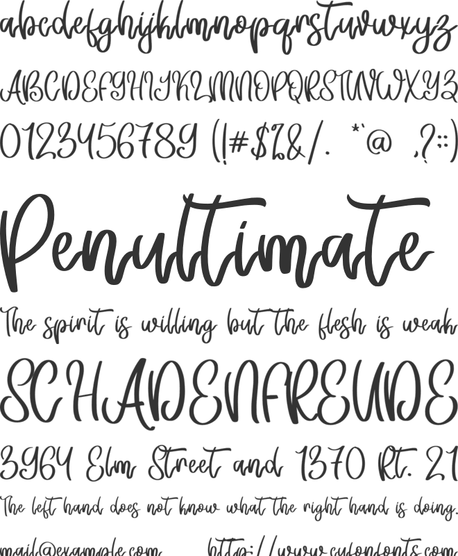 Youth Love - Personal Use font preview