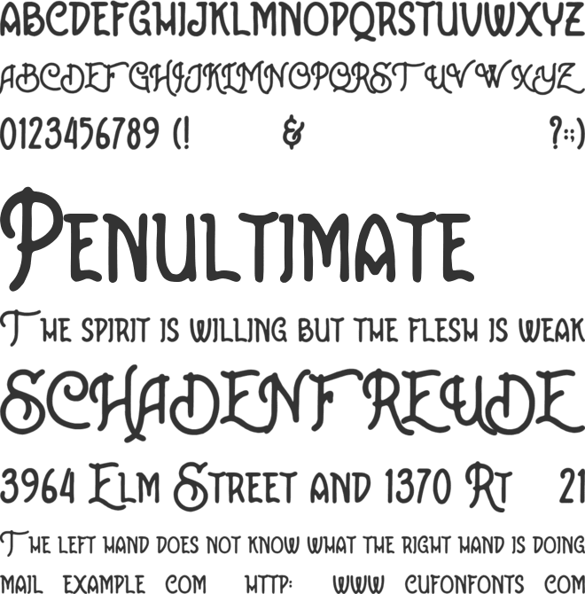 Bentley font preview