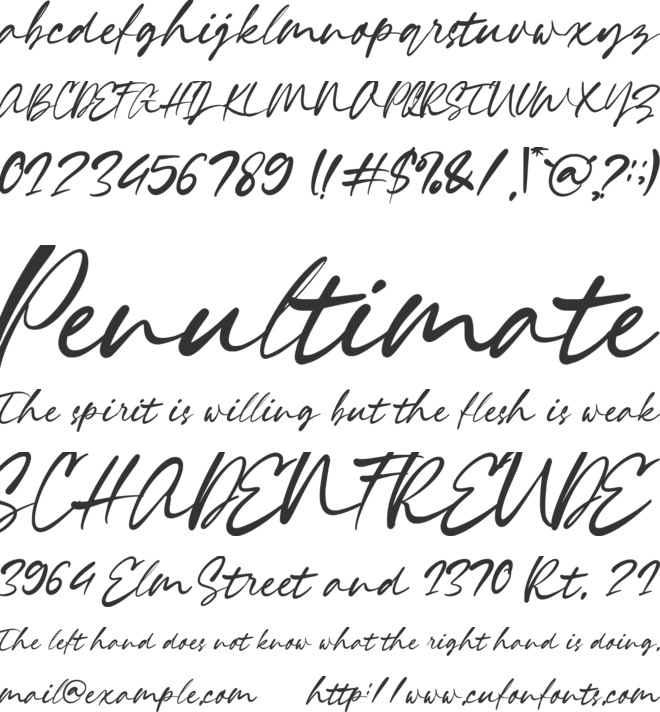 Gracelynn font preview