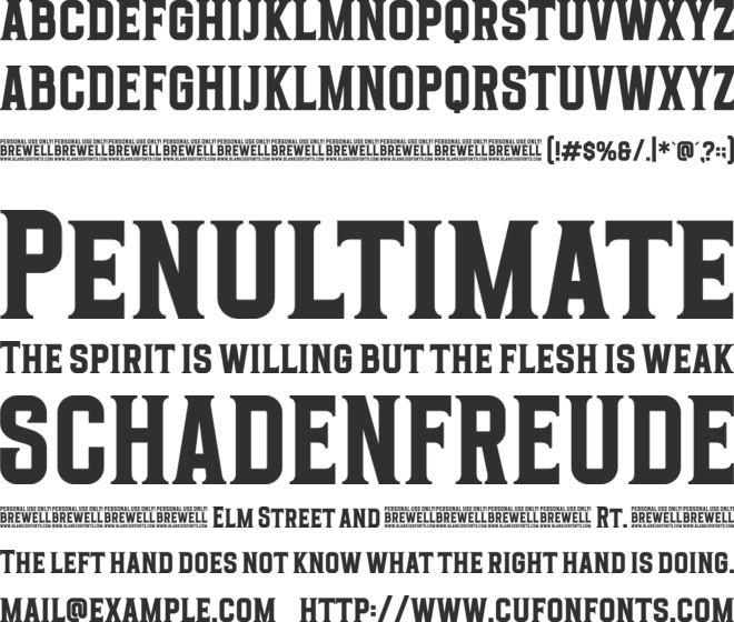 Brewell font preview