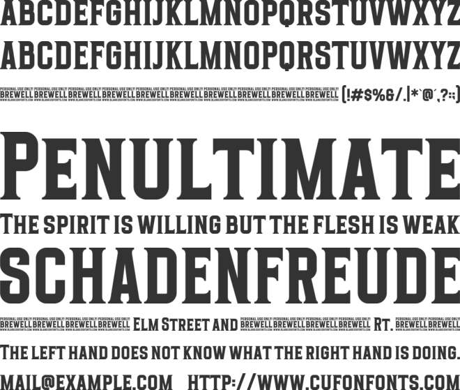 Brewell font preview