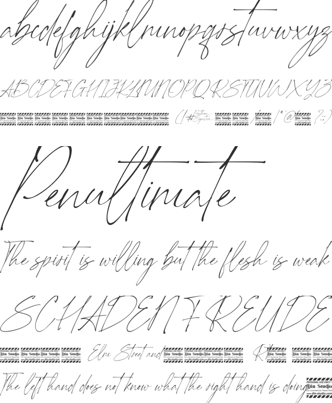 Pantheon Signature Personal Use font preview