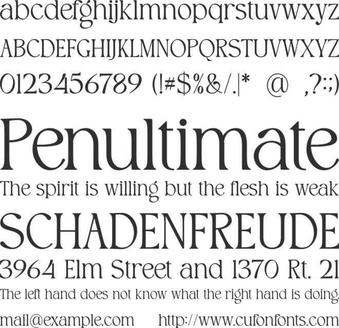 Glinster font preview