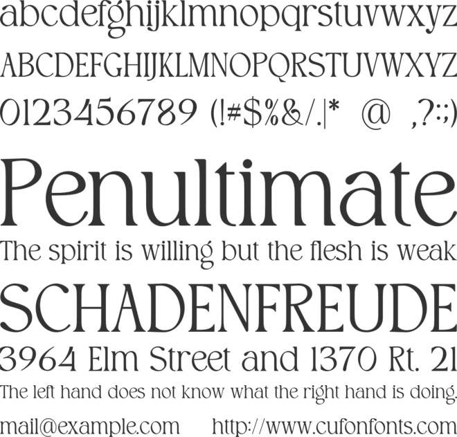 Glinster font preview