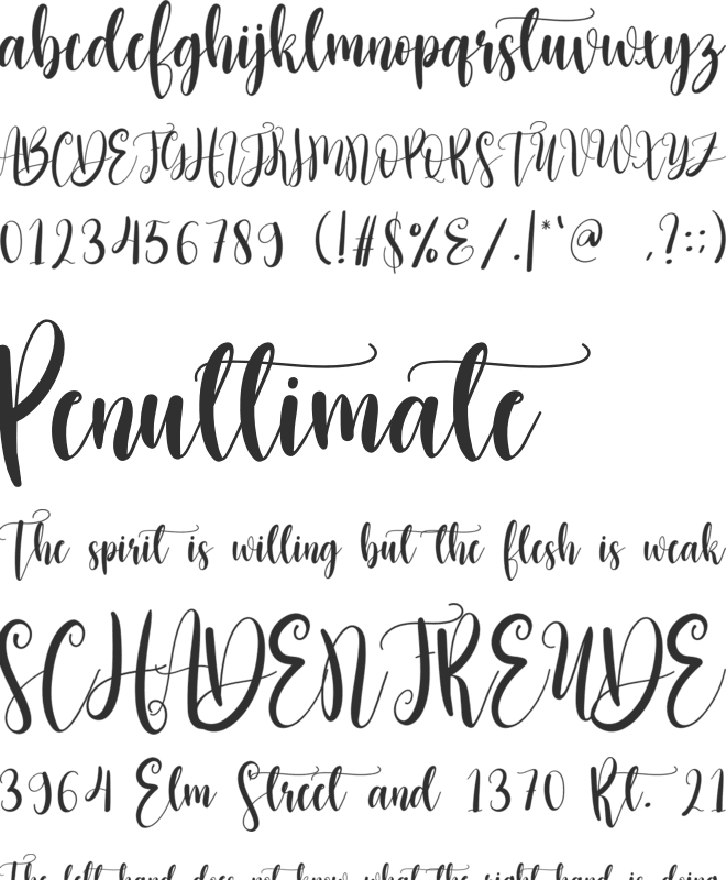 Butter And Coffee font preview