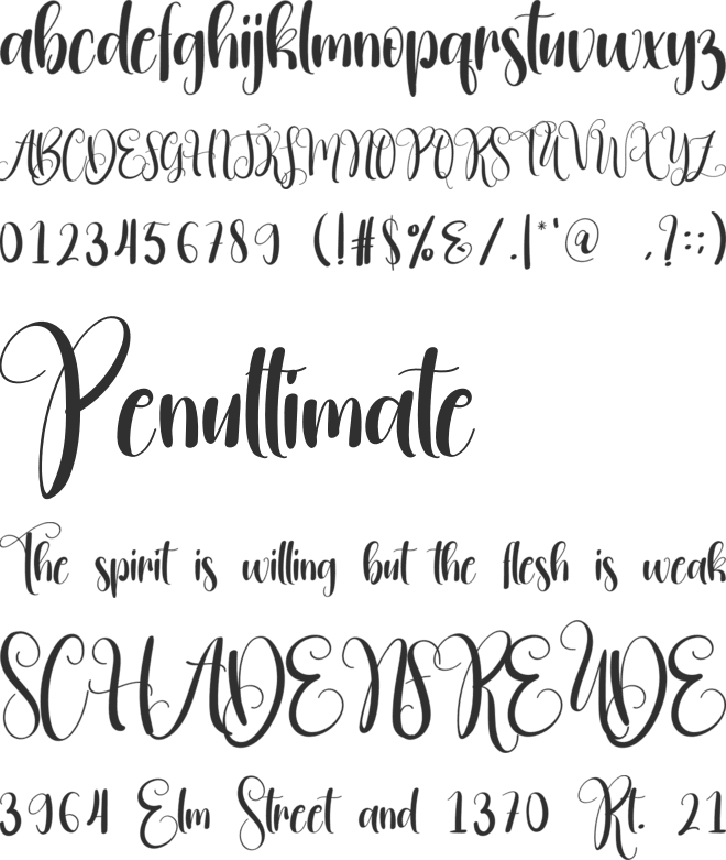 Christmas December font preview