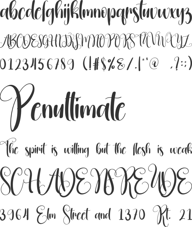 Christmas December font preview
