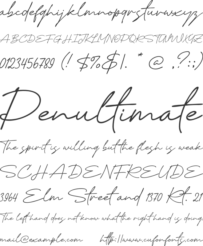 Saturday August font preview