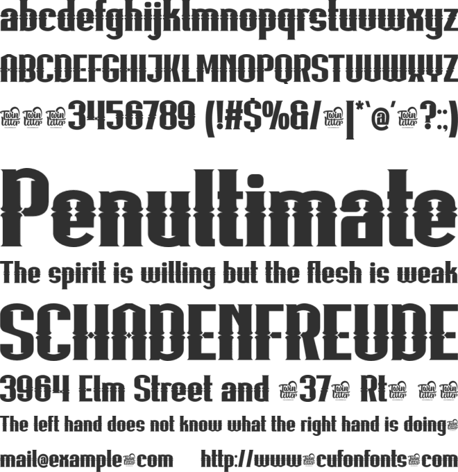 METUBtrial font preview