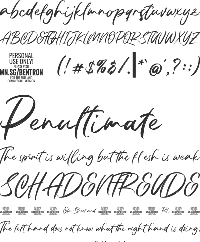 Bentron Alternate PERSONAL font preview