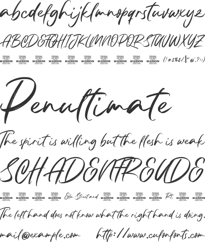 Bentron Alternate PERSONAL font preview