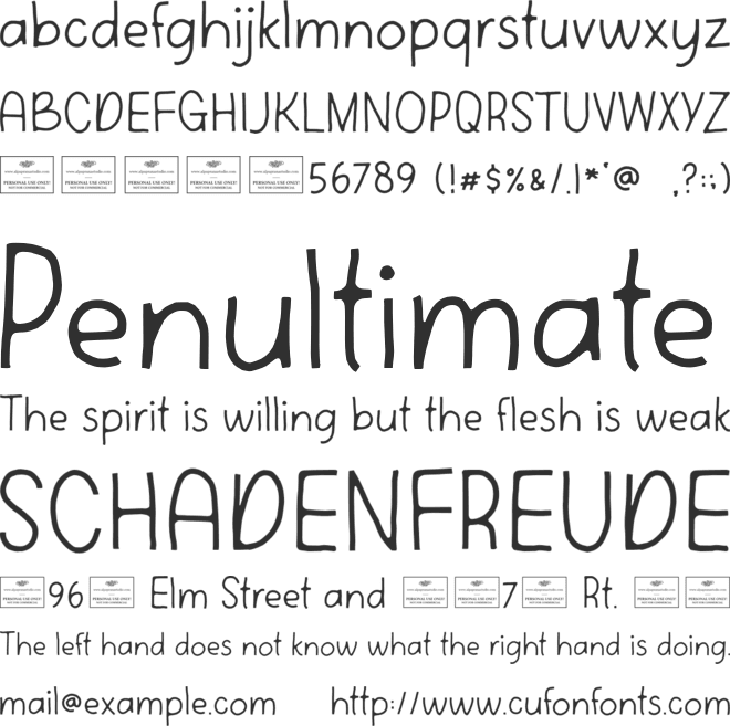 Enthusiastic font preview