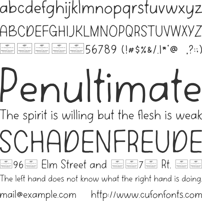 Enthusiastic font preview