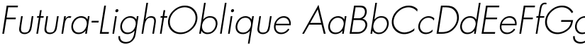 Futura-LightOblique font