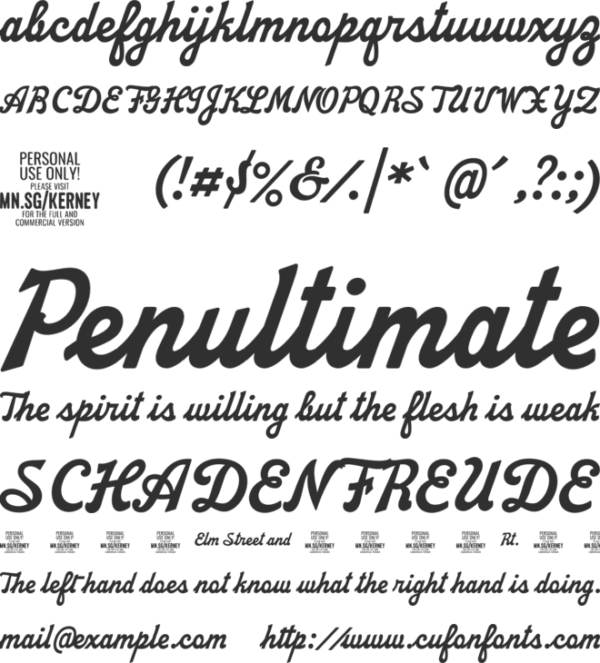 Kerney Rounded PERSONAL USE font preview
