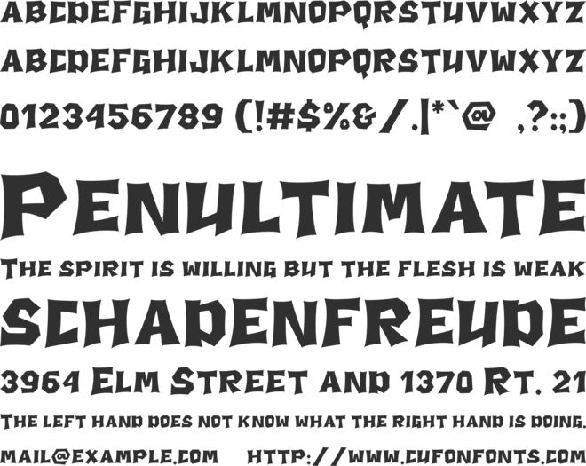 Death Squire font preview