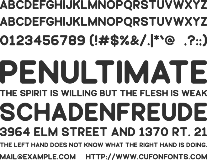 Punizione font preview