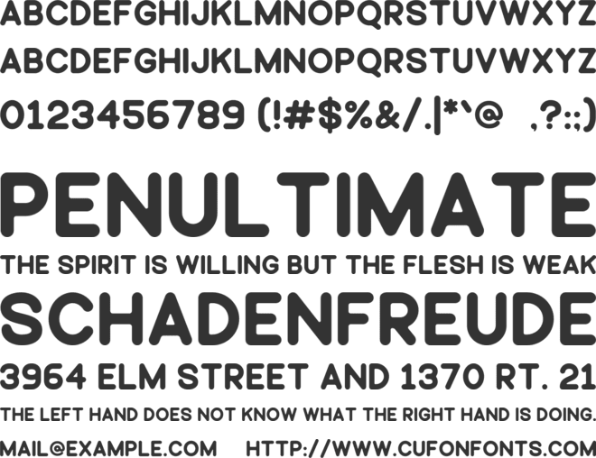 Punizione font preview