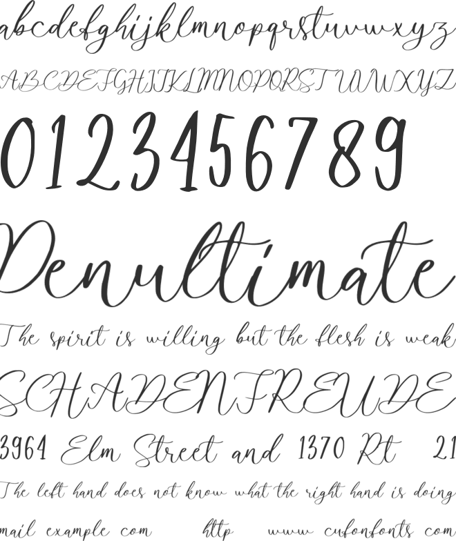 Byefour font preview