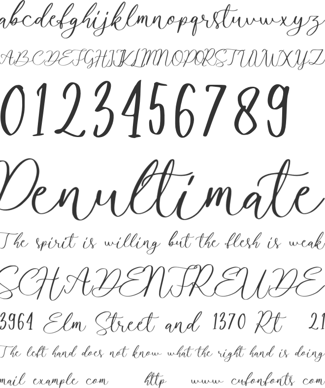 Byefour font preview