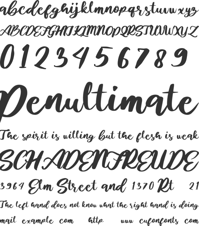 Kalimby font preview