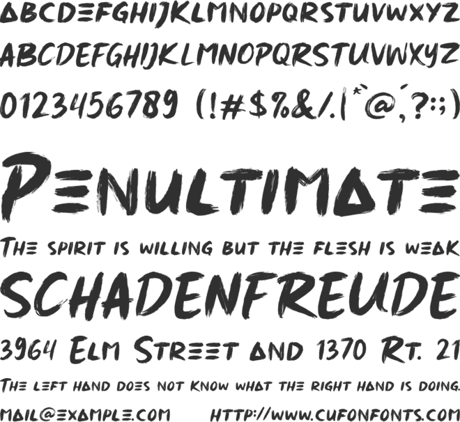 East Tiger font preview