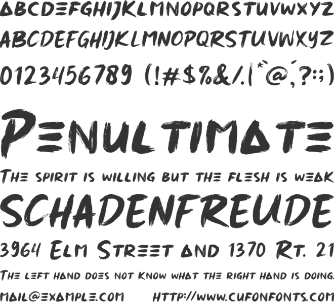 East Tiger font preview
