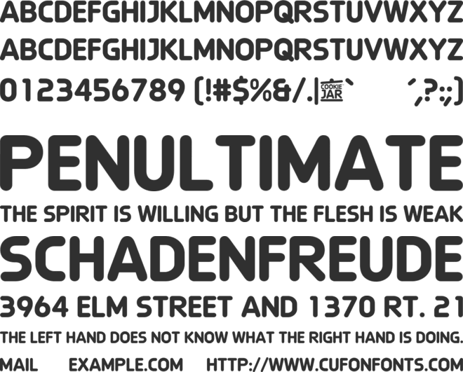 Cookie Jar DLE font preview