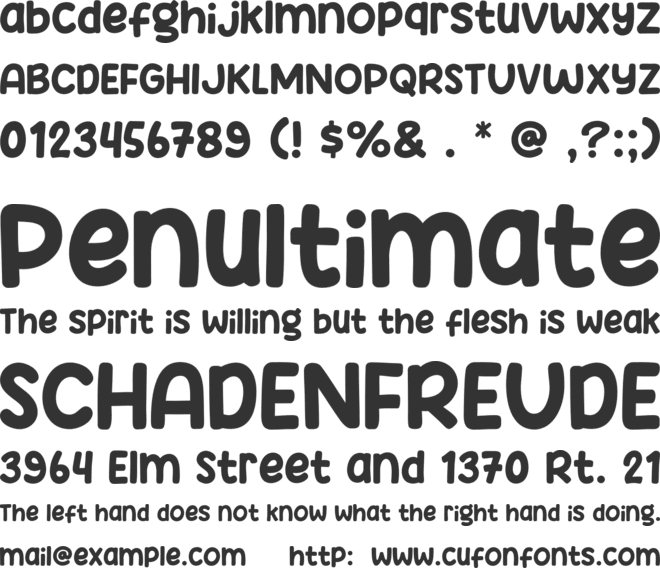 Comic Story font preview