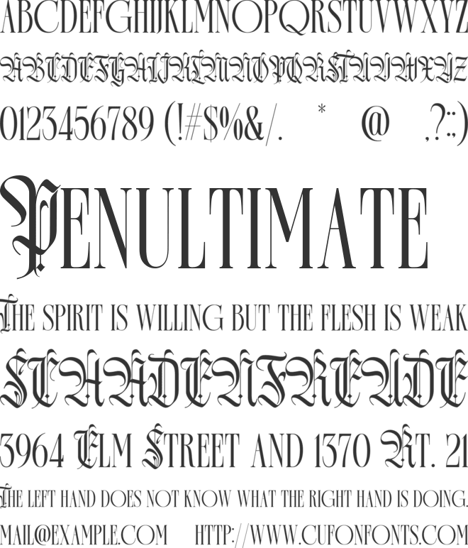 Darkones font preview