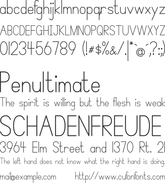 Simple Print font preview