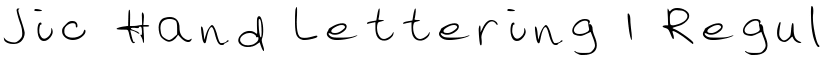 Jic Hand Lettering 1 Regular font