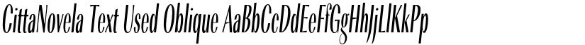 CittaNovela Text Used Oblique font