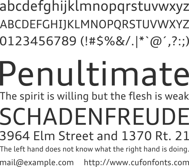 Audi Type font preview
