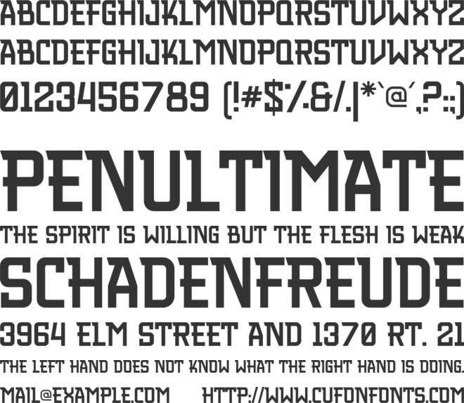 MGN Albiston font preview