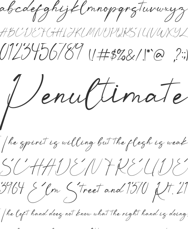 First Month font preview