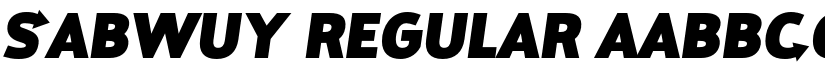 Sabwuy Regular font