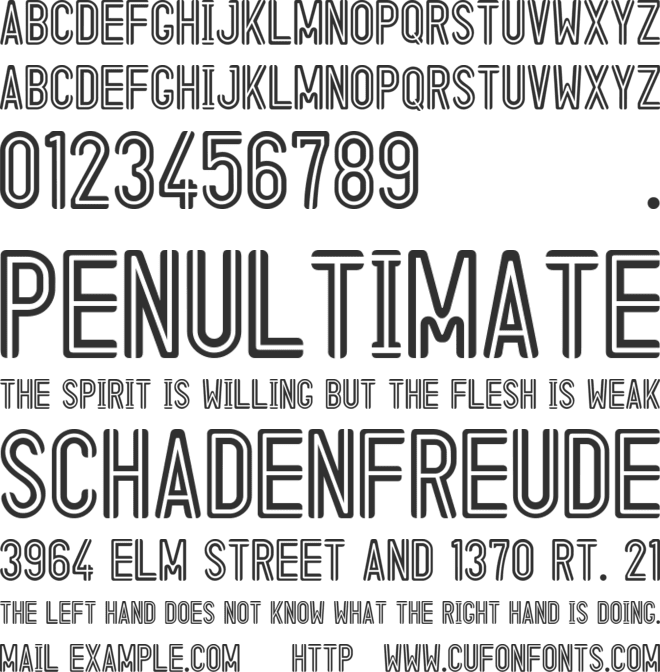 Line out font preview