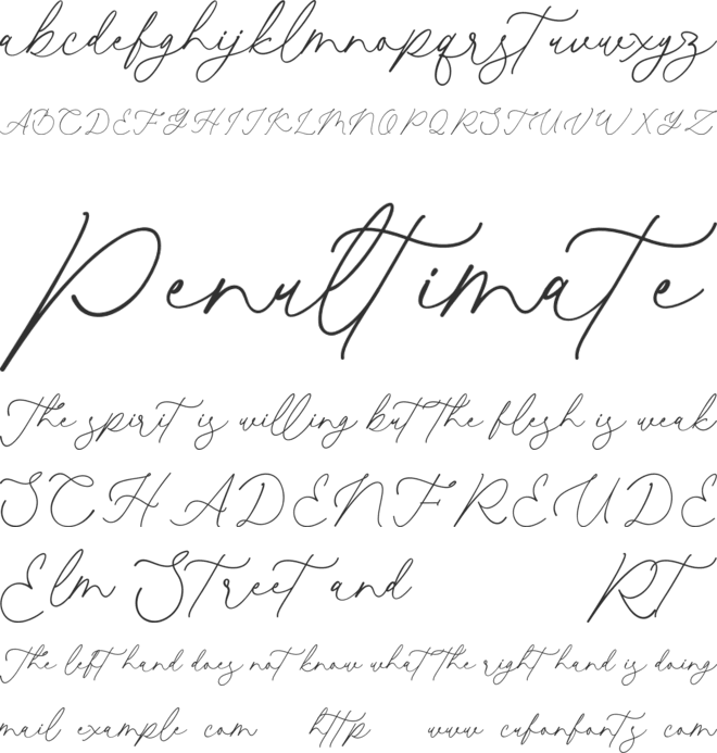 The Smooth font preview