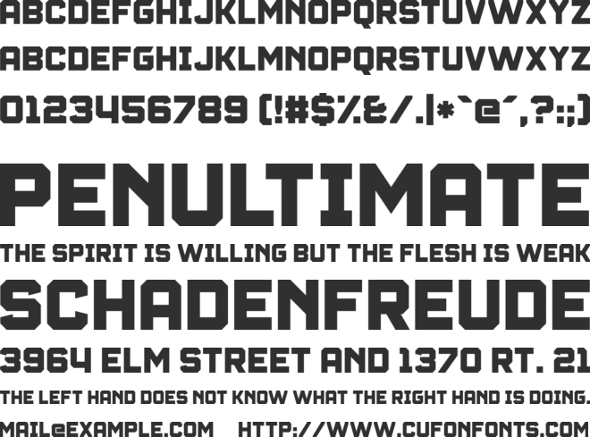 Renegade Pursuit font preview